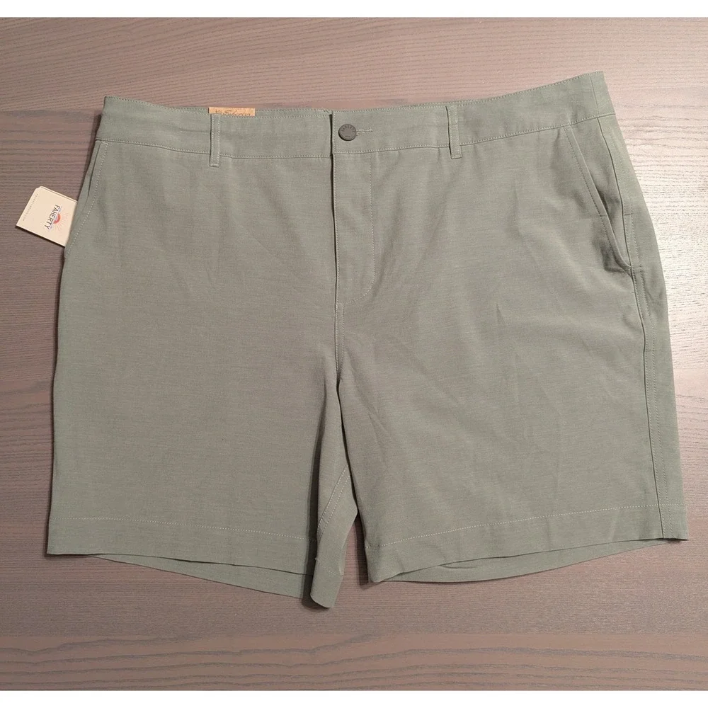 NWT Faherty All Day Shorts Mens 38 Olive Green 7 Inch Inseam Hybrid Swim Water